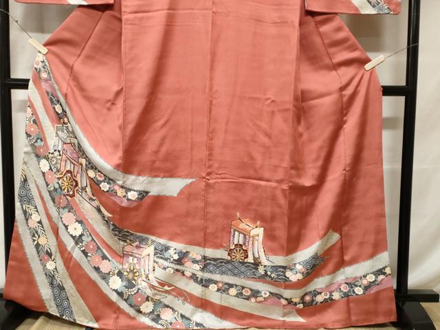 平和屋着物■訪問着 作家物 鬘帯御所車 金銀彩 正絹 逸品 CABF9382ev