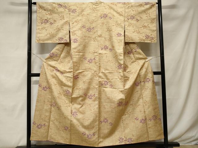 平和屋着物■上質な紬 舞花文 正絹 逸品 CABF9387ev