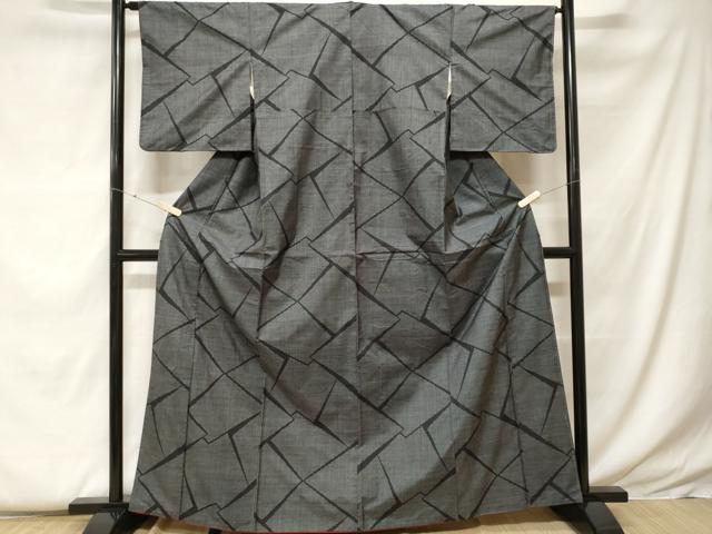平和屋着物■本場大島紬 幾何学文様 正絹 逸品 CABF9391ev