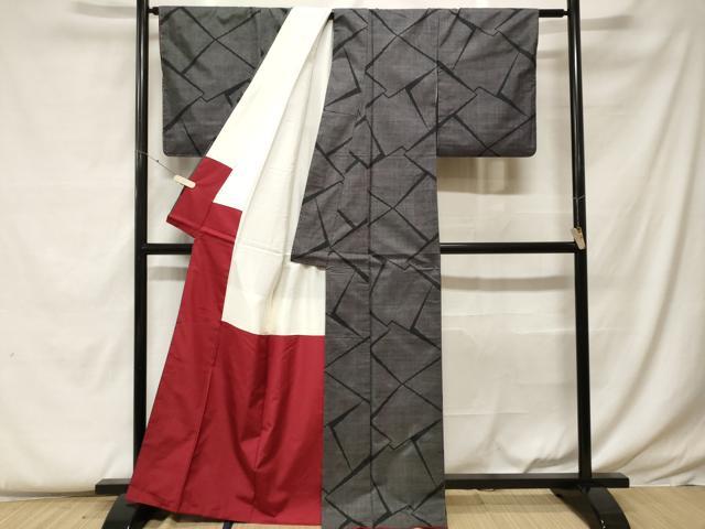 平和屋着物■本場大島紬 幾何学文様 正絹 逸品 CABF9391ev