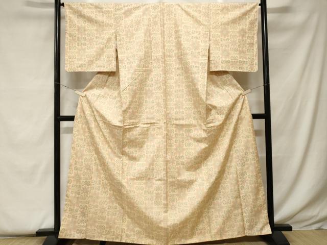 平和屋着物■上質な紬 草花文 正絹 逸品 未使用 CABF9392ev