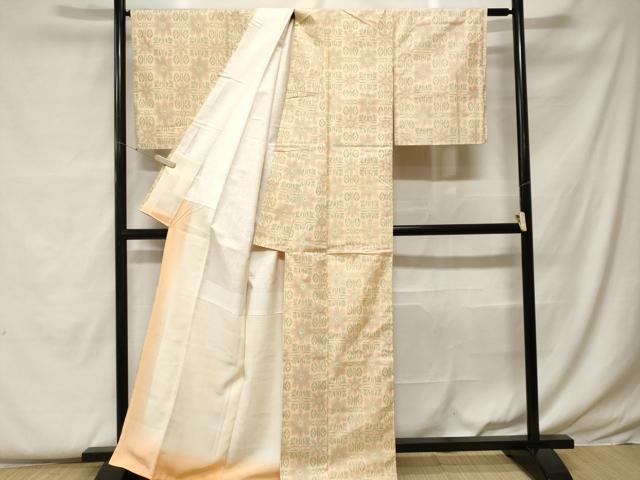 平和屋着物■上質な紬 草花文 正絹 逸品 未使用 CABF9392ev