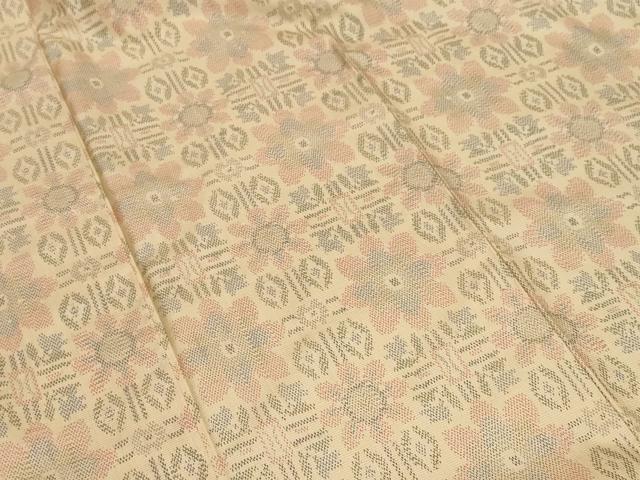 平和屋着物■上質な紬 草花文 正絹 逸品 未使用 CABF9392ev