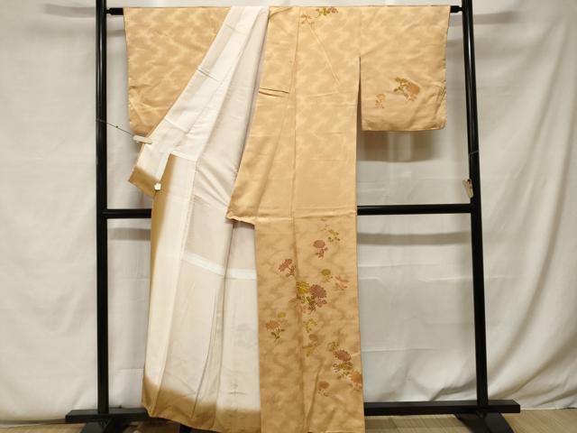 平和屋着物■訪問着 駒刺繍 枝花文 金彩 正絹 逸品 CABF9393ev