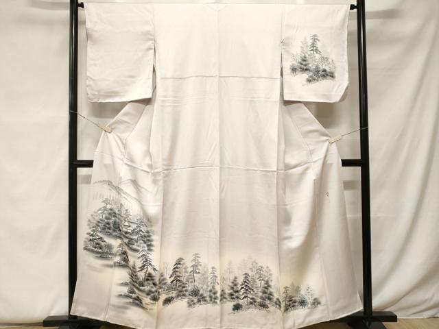 平和屋着物■訪問着 作家物 樹林風景文 暈し染め 正絹 逸品 CABF9399ev