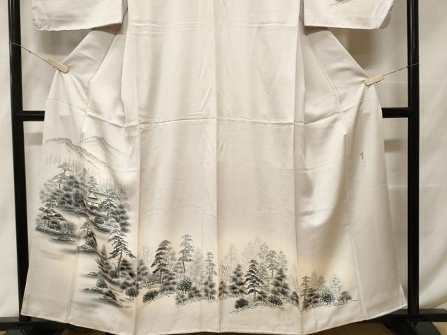 平和屋着物■訪問着 作家物 樹林風景文 暈し染め 正絹 逸品 CABF9399ev