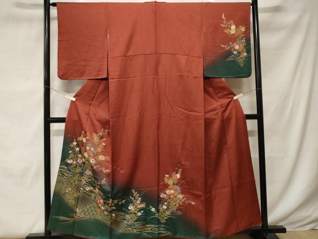 平和屋着物■訪問着 流水雪輪枝花文 暈し染め 金彩 鈴乃屋扱い 正絹 逸品 CABF9401ev