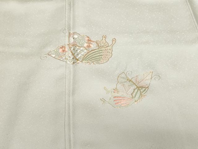 平和屋着物■訪問着 総刺繍 駒刺繍 花蝶文 金糸 正絹 逸品 CABF9411ev