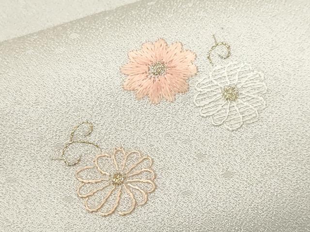 平和屋着物■訪問着 総刺繍 駒刺繍 花蝶文 金糸 正絹 逸品 CABF9411ev