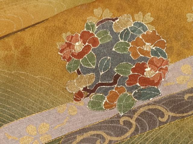 平和屋着物■訪問着 流水草花丸文 暈し染め 金彩 正絹 逸品 CABF9412ev