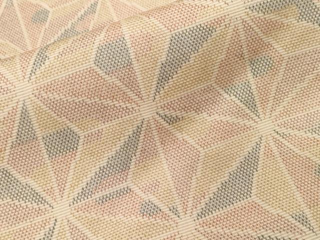平和屋着物■上質な紬 麻の葉文様 正絹 逸品 CABF9433ev