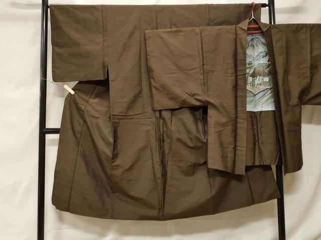 平和屋着物■男性 紬 憲法色 アンサンブル 正絹 逸品 CABF9459ev