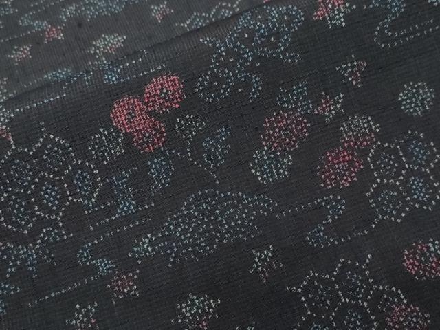 平和屋着物■上質な紬 流水吉祥花文 正絹 逸品 CABF9525ev