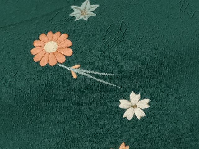 平和屋着物■色留訪問着 刺繍 溢れ松葉吹き寄せ文 鈴乃屋扱い 正絹 逸品 CABF9544ev
