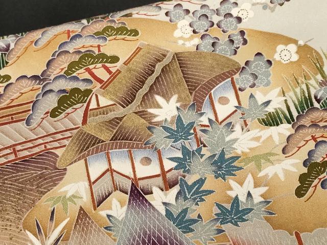 平和屋着物■豪華黒留袖 御所解文 暈し染め 金彩 正絹 逸品 CABF9546ev