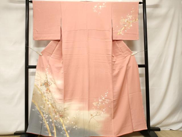 平和屋着物●訪問着　笹竹花文　金銀彩　正絹　逸品　CABE2122yc 平和屋着物□訪問着 絞り 笹竹文 正絹 逸品 CABG6426xeの通販 by 平和