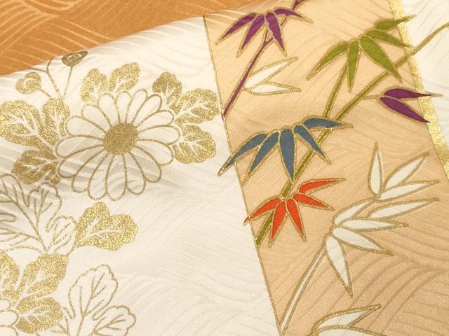 平和屋着物■豪華振袖 駒刺繍 雲取り色紙草花文 金彩 正絹 逸品 CABF9558ev