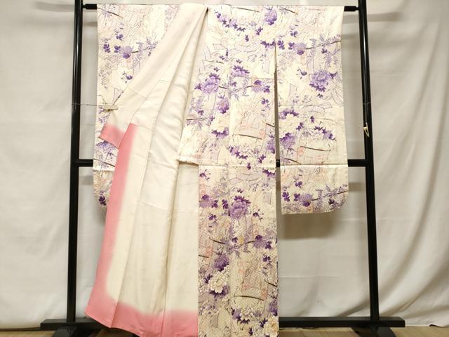 平和屋着物■豪華振袖 几帳草花文 金彩 正絹 逸品 CABF9560ev