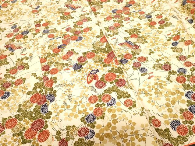 平和屋着物■上質な小紋 花蝶文 正絹 逸品 未使用 CABF9564ev