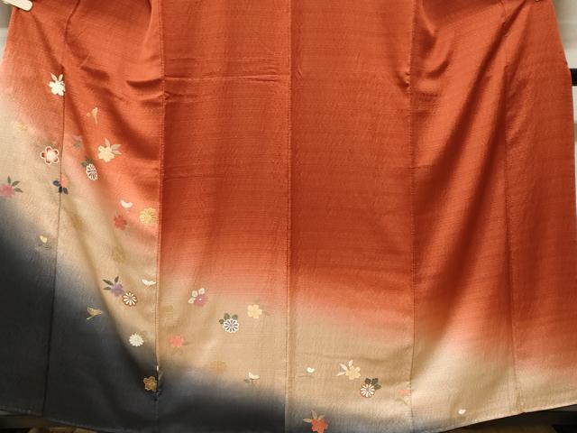 平和屋着物■訪問着 裏菊舞花文 暈し染め 金彩正絹 逸品 CABF9572ev