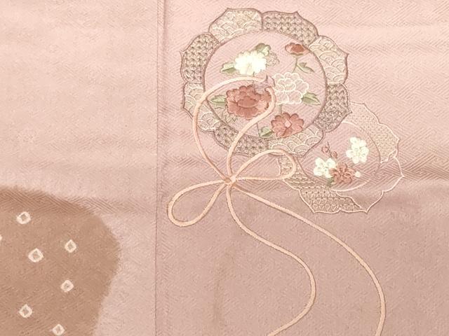 平和屋着物■中国三大刺繍 スワトウ刺繍 訪問着 絞り 鏡裏草花文 正絹 逸品 CABF9583ev
