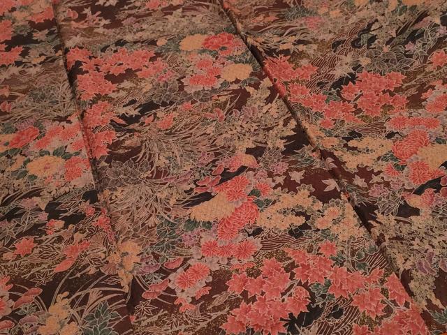 平和屋着物■上質な小紋 流水花鳥文 暈し染め 金彩 正絹 逸品 CABF9585ev