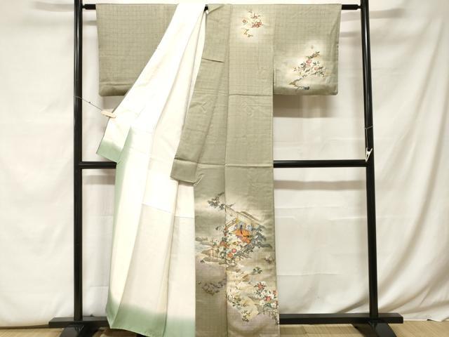 平和屋着物■訪問着 十二単 風景文 暈し染め 金彩 正絹 逸品 CABF9587ev