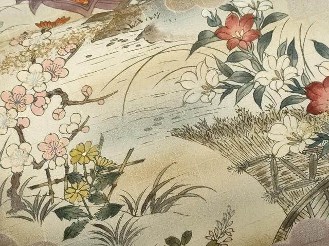 平和屋着物■訪問着 十二単 風景文 暈し染め 金彩 正絹 逸品 CABF9587ev