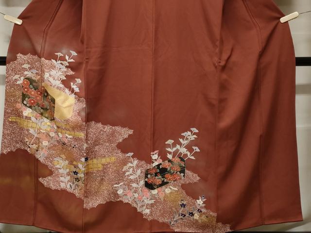 平和屋着物■訪問着 文箱枝花文 暈し染め 金彩 正絹 逸品 CABF9593ev
