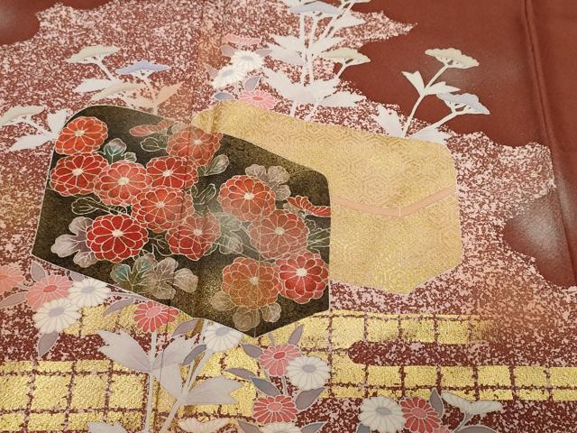 平和屋着物■訪問着 文箱枝花文 暈し染め 金彩 正絹 逸品 CABF9593ev