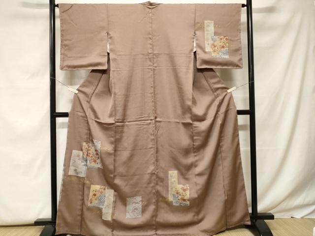 平和屋着物■訪問着 刺繍 色紙重ね枝花文 金彩 正絹 逸品 未使用 CABF9597ev