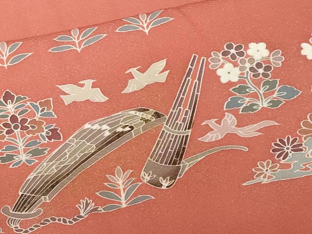 平和屋着物■訪問着 動物楽器草花文 暈し染め 金彩 正絹 逸品 CABF9601ev