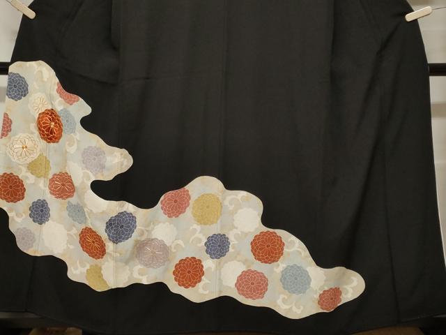 平和屋着物■豪華黒留袖 駒刺繍 菊唐草文 金彩 正絹 逸品 CABF9602ev
