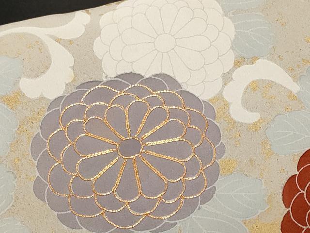平和屋着物■豪華黒留袖 駒刺繍 菊唐草文 金彩 正絹 逸品 CABF9602ev