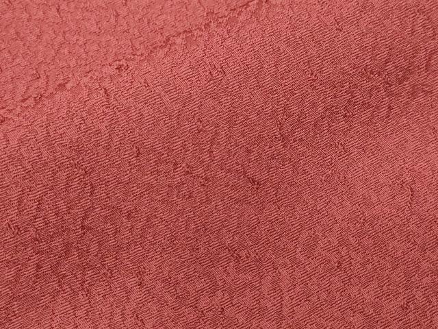 平和屋着物■上質な色無地 霞地紋 紅海老茶色 正絹 逸品 CABF9613ev