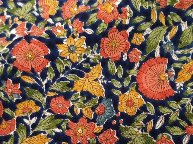 平和屋着物■上質な小紋 更紗枝花文 正絹 逸品 CABF9623ev