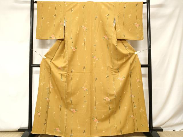 平和屋着物■小紋 枝花文 洗える着物 CABF9628ev