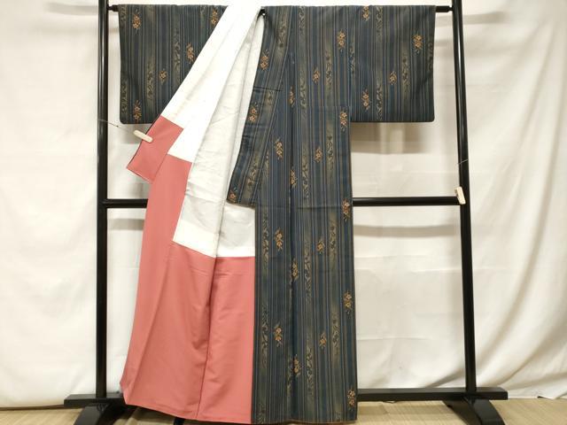 平和屋着物■小紋 花間道 シルエット 暈し染め 洗える着物 CABF9631ev