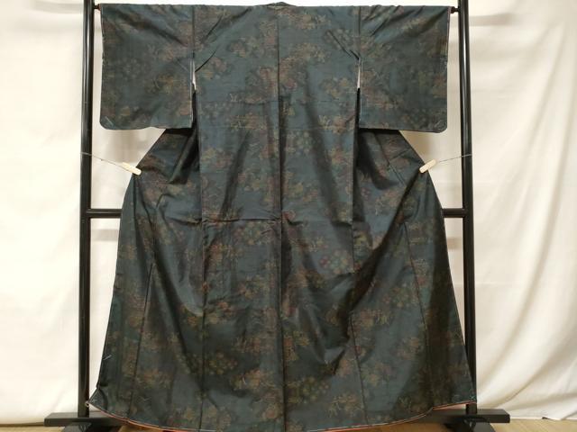 平和屋着物■本場大島紬 雲取り花文 正絹 逸品 未使用 CABF9664ev