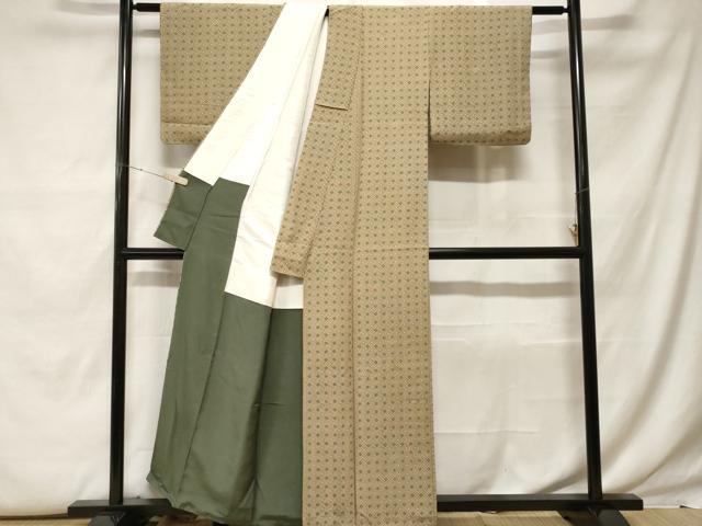 平和屋着物■上質な小紋 網目文 正絹 逸品 CABF9732ev
