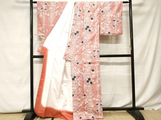 平和屋着物■小紋 檜垣枝花文 洗える着物 CABF9757ev