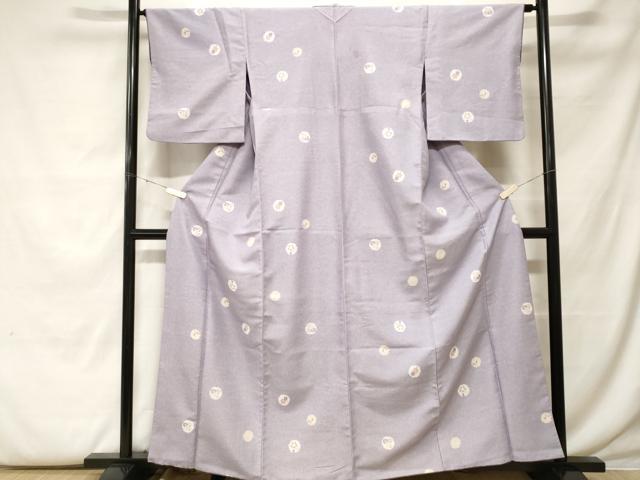 平和屋着物■江戸小紋 雪輪花文 洗える着物 CABF9764ev
