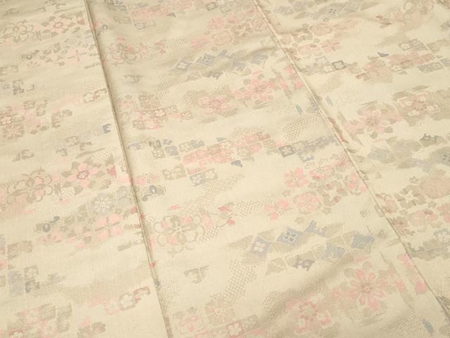 平和屋着物■上質な紬 紬 幾何学花文 正絹 逸品 未使用 CABF9817ev