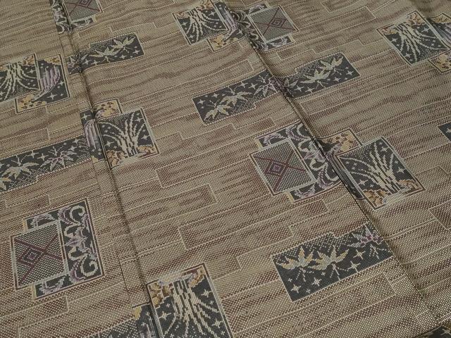 平和屋着物■本場大島紬 7マルキ 色紙重ね花文 正絹 逸品 CABF9821ev