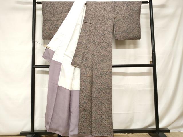 平和屋着物■上質なお召 七宝文 正絹 逸品 CABF9823ev