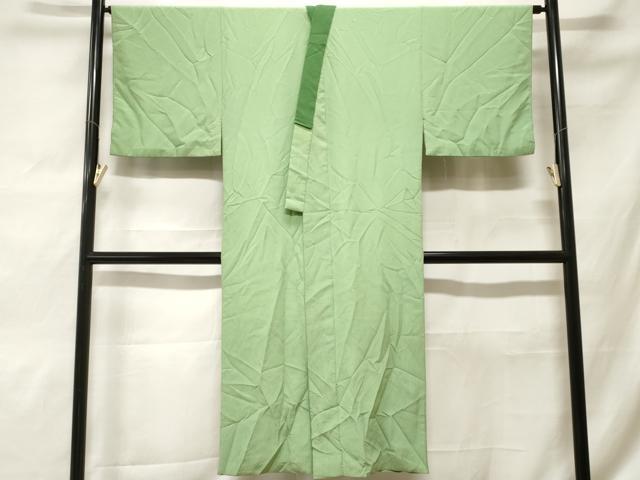平和屋着物■男性 長襦袢 袷 ふくれ織 薄緑色 洗える着物 CABF9825ev