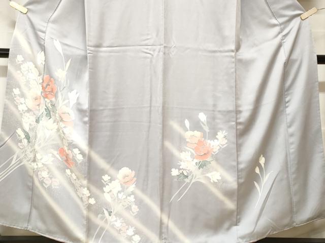 平和屋着物■訪問着 刺繍 枝花文 暈し染め 正絹 逸品 CABF9827ev