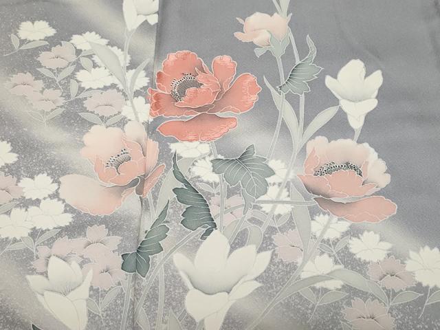 平和屋着物■訪問着 刺繍 枝花文 暈し染め 正絹 逸品 CABF9827ev