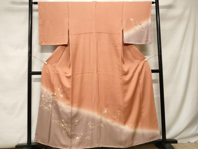 平和屋着物■訪問着 枝花文 暈し染め 金彩 正絹 逸品 未使用 CABF9831ev