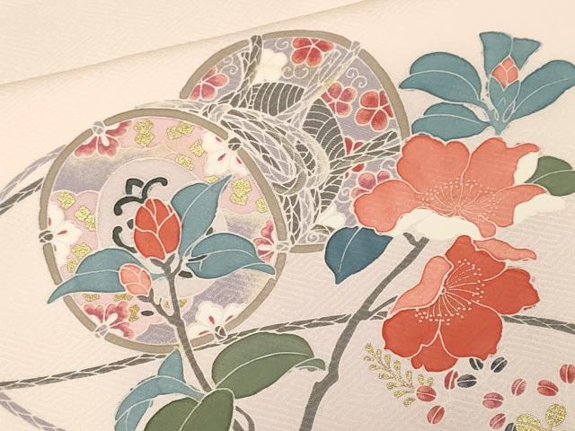 平和屋着物■訪問着 鼓枝花文 暈し染め 金彩 正絹 逸品 CABF9835ev
